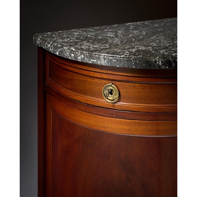 French Louis XVI Style Flame Mahogany Enfilade With Sainte-Anne Marble, Circa 1900 For Sale In Austin - Image 6 of 9