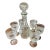 Early 20th Century Glass Decanter Set With Six Stemmed Goblets For Sale