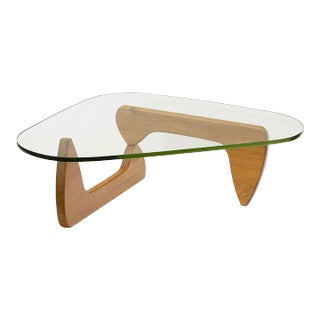 Early In-50 Coffee Table With Green Glass by Isamu Noguchi For Sale
