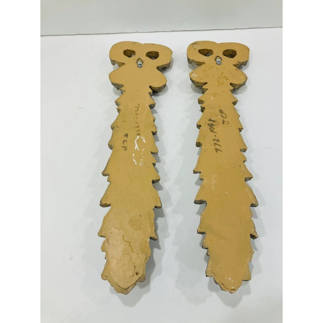 French Pair of 1990s Faux Bois & Pickled Decorative Carvings For Sale - Image 3 of 5