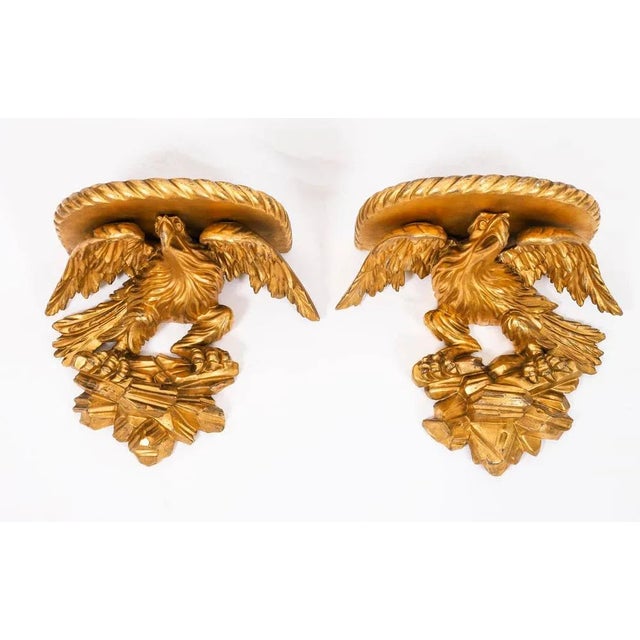 Antique Regency Giltwood Eagle Wall Brackets, 19th Century, Set of 2 For Sale - Image 13 of 18