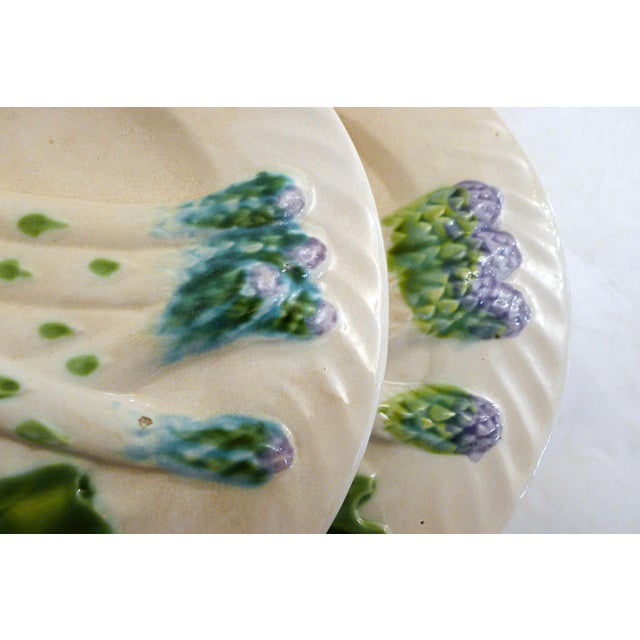 Antique Asparagus Plates in Salins Earthenware, 1890s, Set of 8 For Sale - Image 14 of 16
