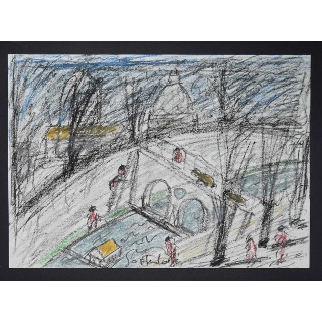 Bridge is an original Contemporary artwork realized by Nazareno Gattamelata in the 1970s. Original colored oil pastels on...