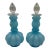 Vintage Blue Opalescent Glass Perfume Bottles With Melon-Ribbed Design by Fenton Art Glass Company - A Pair For Sale