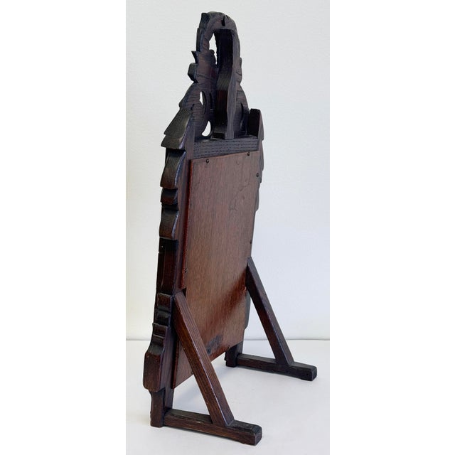French Antique French Carved Wood Tabletop Courting Mirror For Sale - Image 3 of 9