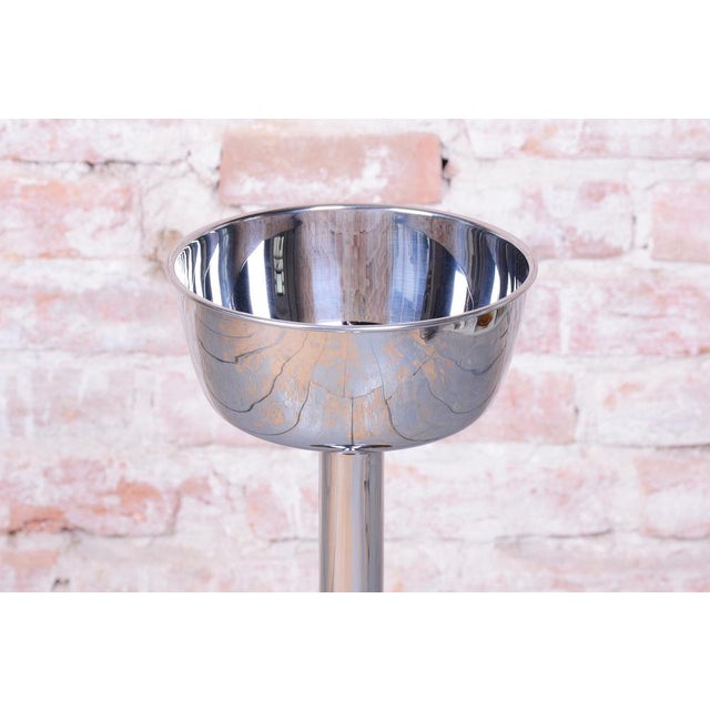 1970s Bauhaus Pedestal in Metal, Czech, 1970s For Sale - Image 5 of 9