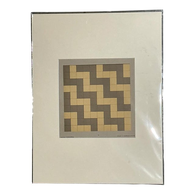 Vintage Geometric Tile Pattern Serigraph For Sale