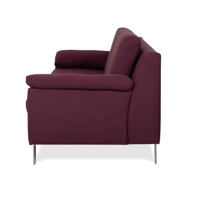 Flex Plus 3-Seater and Ottoman in Purple Fabric from Ewald Schillig, Set of 2 For Sale - Image 15 of 18