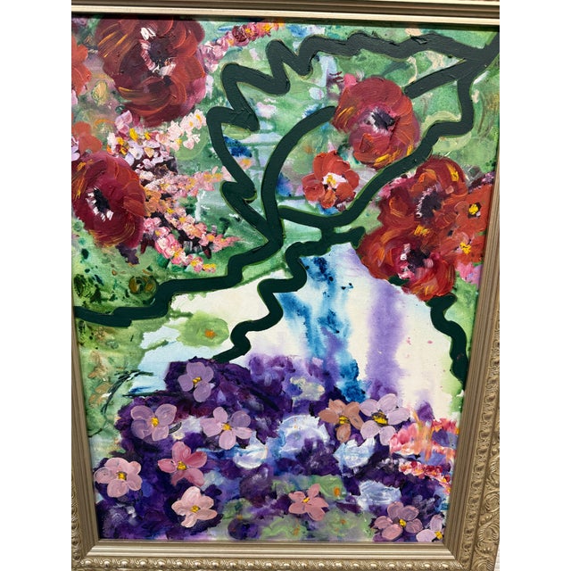 Floral Mixed Media Painting, Framed For Sale In San Francisco - Image 6 of 12