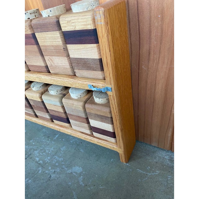 Mid 20th Century Butcher Block Spice Container and Rack - 13 Pieces For Sale - Image 5 of 6