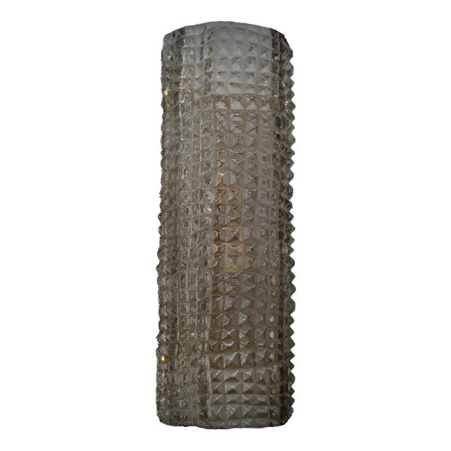 Art Deco Style Golden and Smoky Murano Glass Color and Brass Wall Sconce, 2000s For Sale