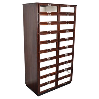 Vintage Dutch Mahogany Haberdashery Shop Cabinet, 1930s For Sale