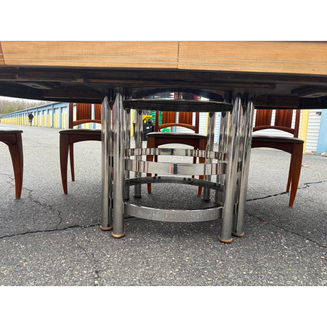 Brown Vintage Custom Made Mid Century Modern Dining Set For Sale - Image 8 of 10