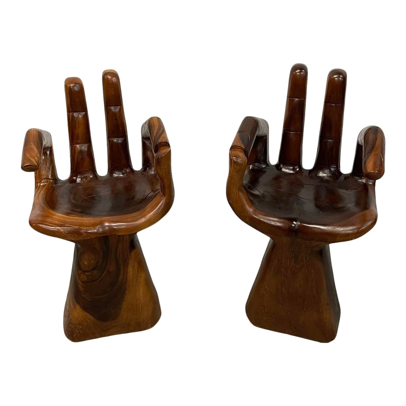 MidCentury Modern Vintage Hand Chairs Style of Pedro Friedeberg a Pair Chairish