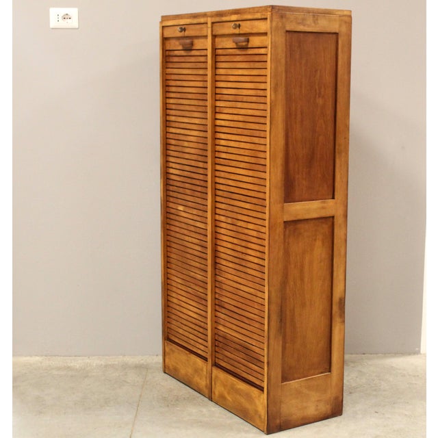 Double-shutter filing cabinet Made of oak and beech First half of the 20th century Dimensions: width 81 cm, depth 35 cm,...