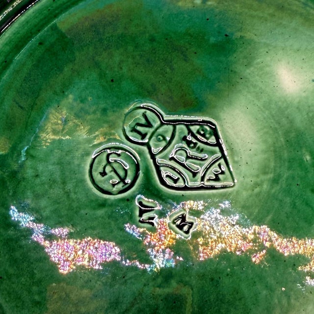 Green George Jones Majolica Water Lily Plate Glazed in Lush Greens, English, Ca. 1869 For Sale - Image 8 of 8