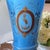 Large Pair of Antique Turquoise Blue Opaline Vases – Hand-Painted Heron Medallions, Gilt Accents For Sale In Kansas City - Image 6 of 9