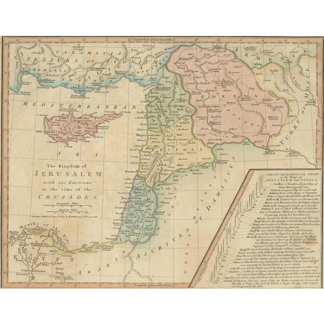 Early 19th Century Kingdom of Jerusalem Map with Crusades Holy Land by Wilkinson, 1817 For Sale - Image 5 of 13