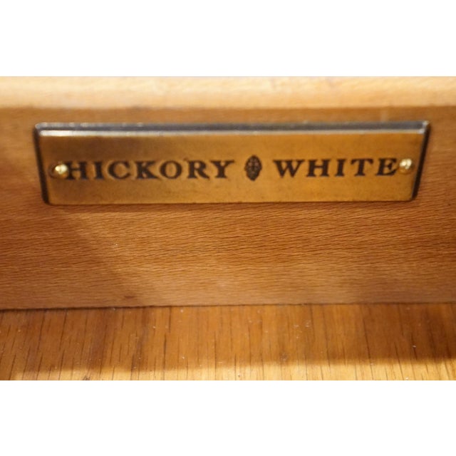 Rare Hickory White Burled Walnut Contemporary Modern / Art Deco 30" X-Frame Nightstand / Accent Table For Sale - Image 9 of 12