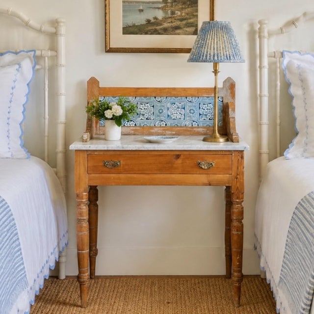 Late 19th Century English Pine Washstand With Blue and White Tile Backsplash For Sale - Image 10 of 10