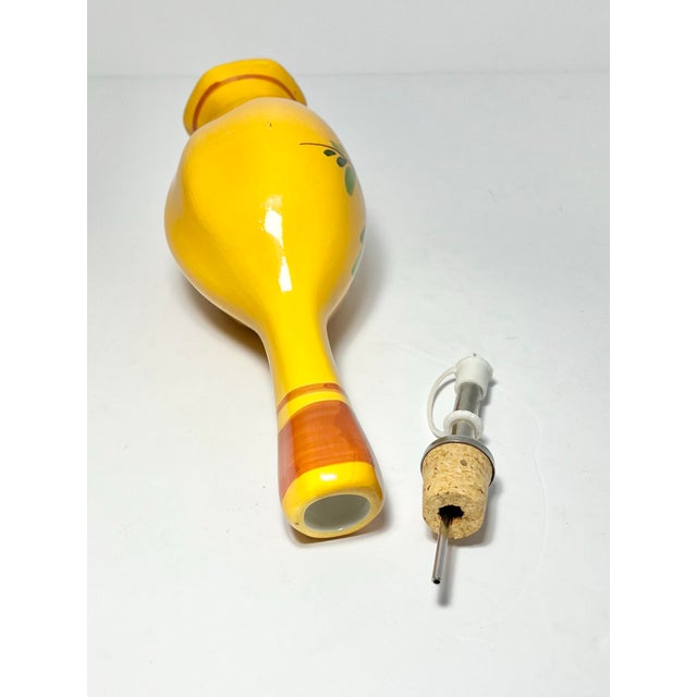 Ceramic Yellow & Orange Olive Oil Dispenser Cruet Bottle & Appetizer Plates - 3 pcs For Sale In Dallas - Image 6 of 9