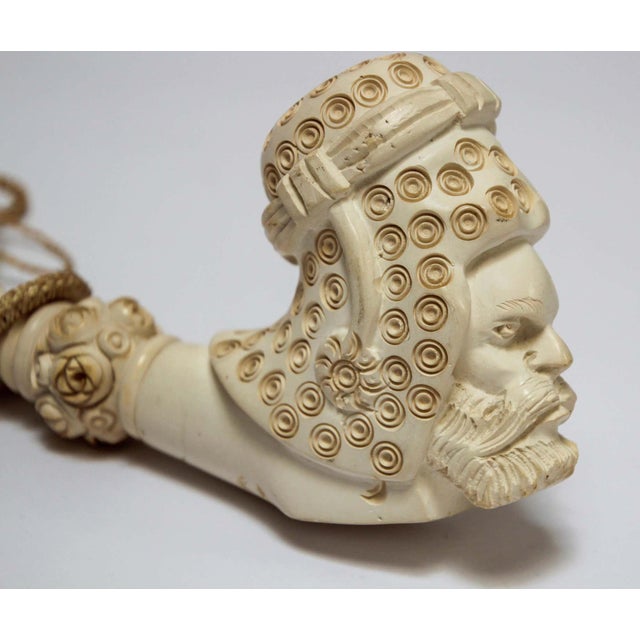 Carved Turkish Meerschaum Pipe, Moorish Style, Hand-Crafted, 1950 For Sale - Image 13 of 18