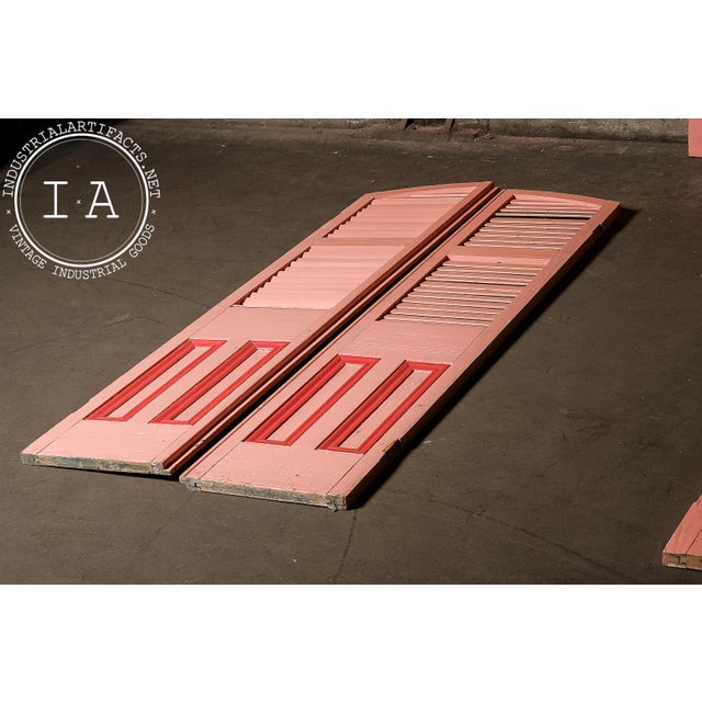 Antique Salvaged New Orleans Architectural Door & Window Panel Set For Sale - Image 4 of 14
