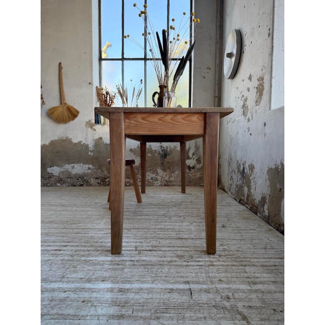 Pine and Oak Farmhouse Table, 1950s For Sale - Image 12 of 18