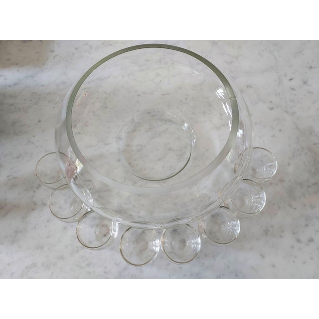 Mid-Century Glass Punch Bowl Set- 9 Pieces For Sale - Image 4 of 7