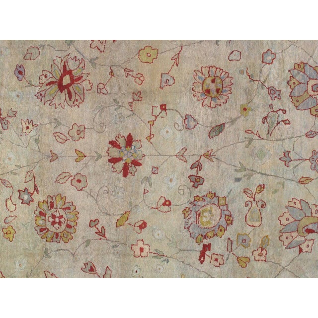 Antique Persian Sultanabad Carpet, Handmade Oriental Rug, Light Blue, Ivory, Red For Sale - Image 4 of 6