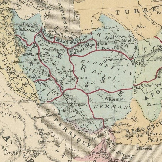 Antique Map of Turkey in Asia, Arabia, and Afghanistan by Hachette, 1860 For Sale - Image 6 of 12