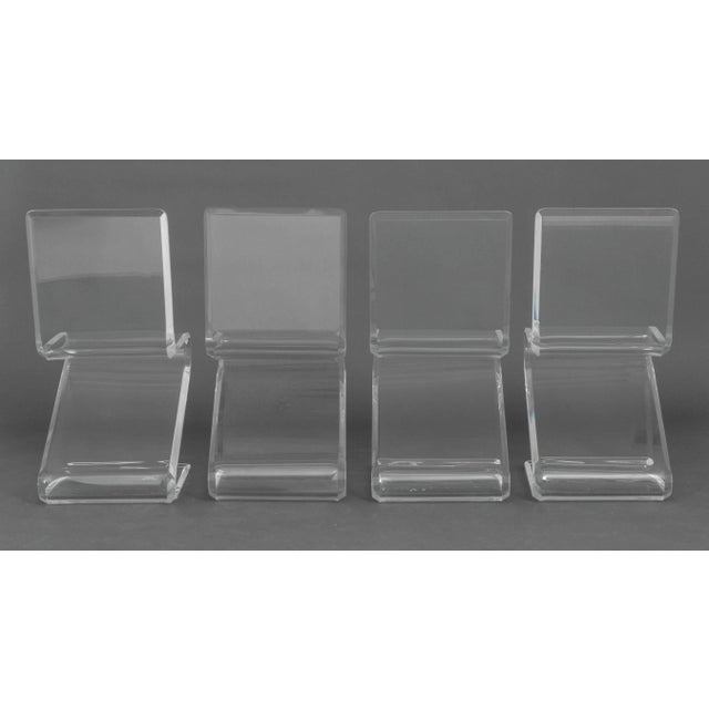 Modern Clear Acrylic "Z" Dining Chairs, 8 For Sale - Image 9 of 14