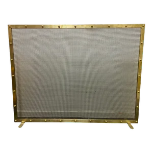Custom Modern Metal and Brass Fireplace Screen by Jed Design
