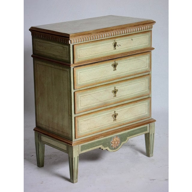 Gustavian Chest of Drawers in Pastel Colors, 1890 For Sale - Image 8 of 8