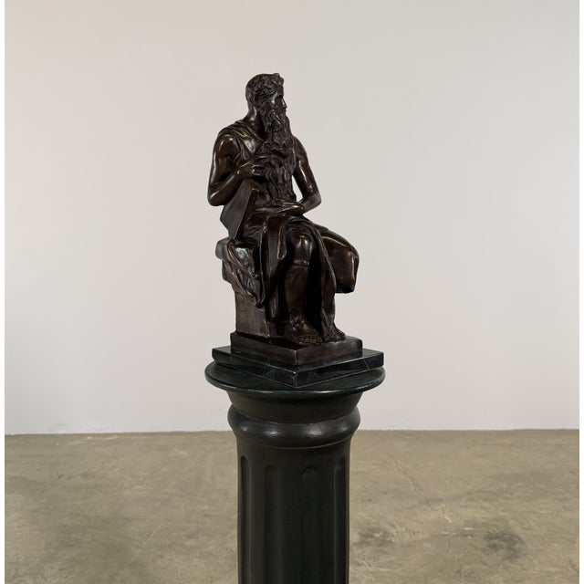 Grand Tour Bronze Sculpture of Bearded Moses Philosopher, on Marble - 16” H For Sale - Image 9 of 14