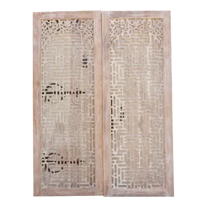 Pair of Indian Gujarat Hand-Carved Doors