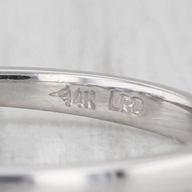 Modern 0.57ctw Tanzanite Diamond Ring 14k White Gold Size 7 Stackable 3-Stone For Sale - Image 3 of 8