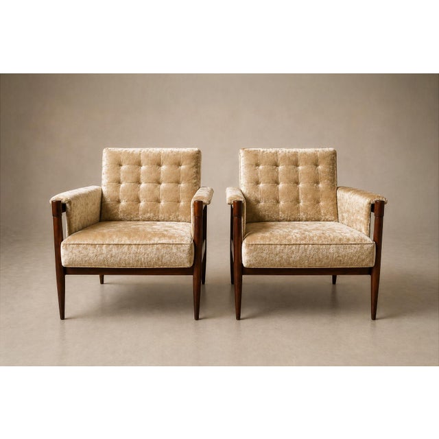 Móveis Provenzal Lounge Chair in Jacaranda & Champagne Mohair Velvet, Brazil, 1960s For Sale - Image 11 of 16