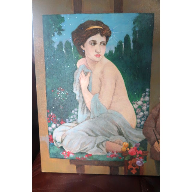 Figurative "The Happy Little Painter" by Charles Bragg (American, 1931 -2019) - Original Vintage Oil on Canvas - With Coa For Sale - Image 3 of 11