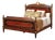Italian Empire Style Bed With Burl Wood Panels and Brass Accents For Sale