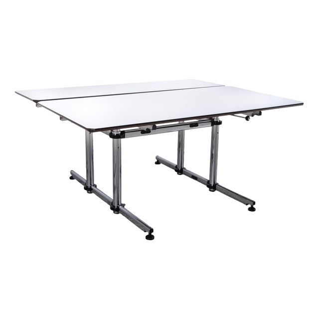 Wooden Kitos Desk in White Chrome from USM For Sale