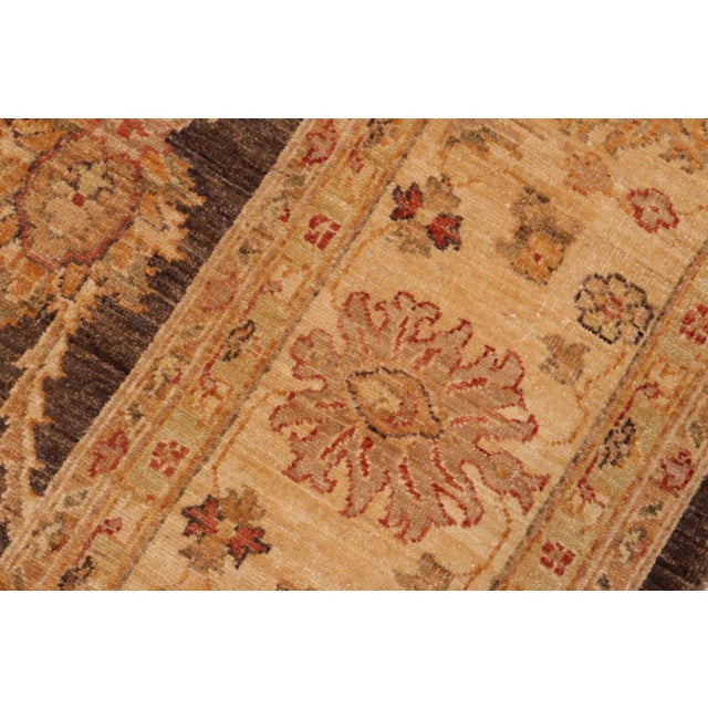 Textile Classic Ziegler Brown Tan Hand-Knotted Wool Rug - 8'2'' X 9'11'' For Sale - Image 7 of 8