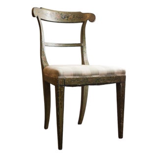 Painted Regency Side Chair With Upholstered Seat For Sale