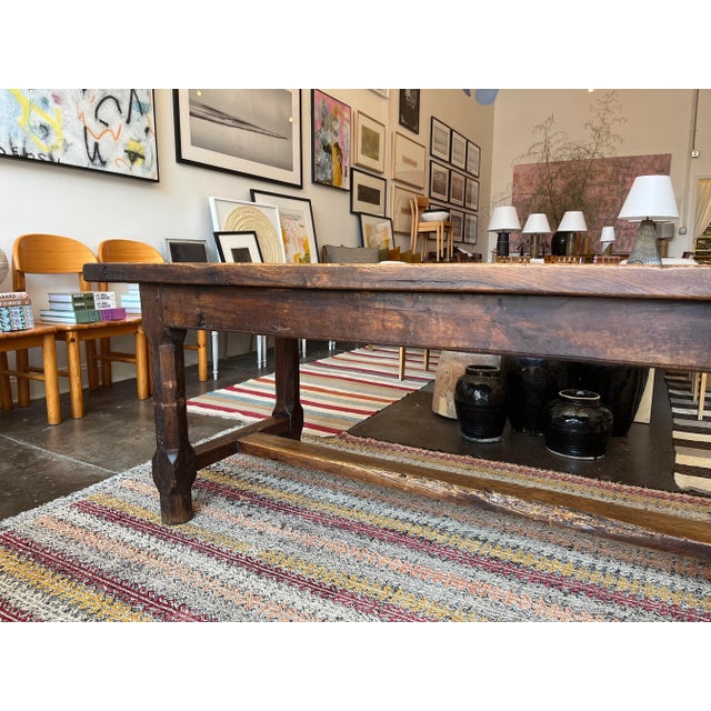 Brown Late 19th Century French Oak Provincial Farmhouse Table For Sale - Image 8 of 10
