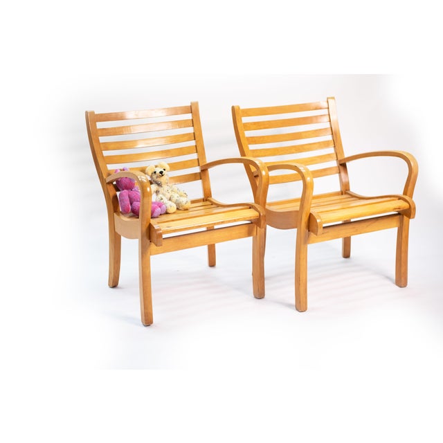 Wood Garden Lounge Chairs, 1950s, Set of 2 For Sale - Image 9 of 9