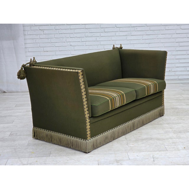 Danish 2-Seater Drop-Arm Spanish Sofa in Furniture Wool, 1970s For Sale - Image 4 of 18