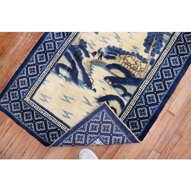 Early 20th Century Zabihi Collection Chinese Batou Pictorial Rug - 3' x 6'1" For Sale In New York - Image 6 of 7