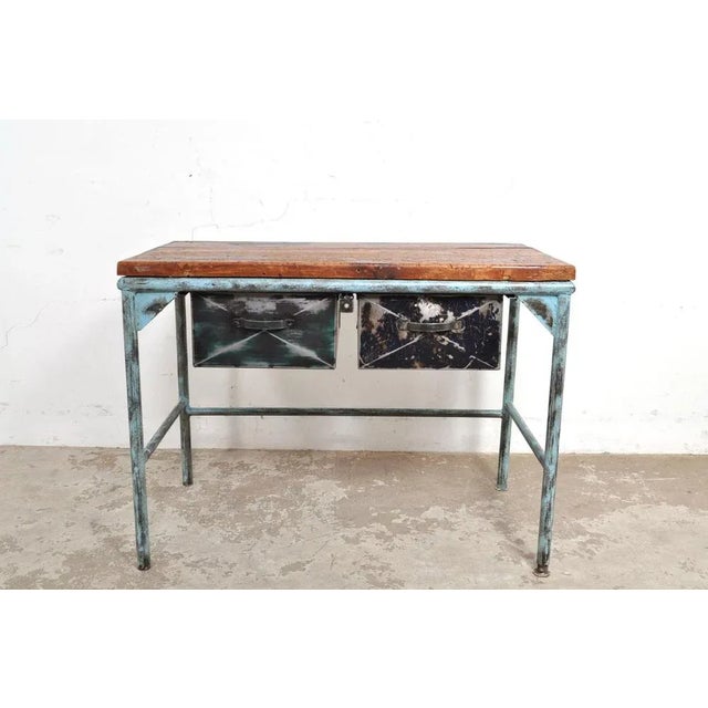 Vintage Industrial Worktable, 1950s For Sale - Image 11 of 11