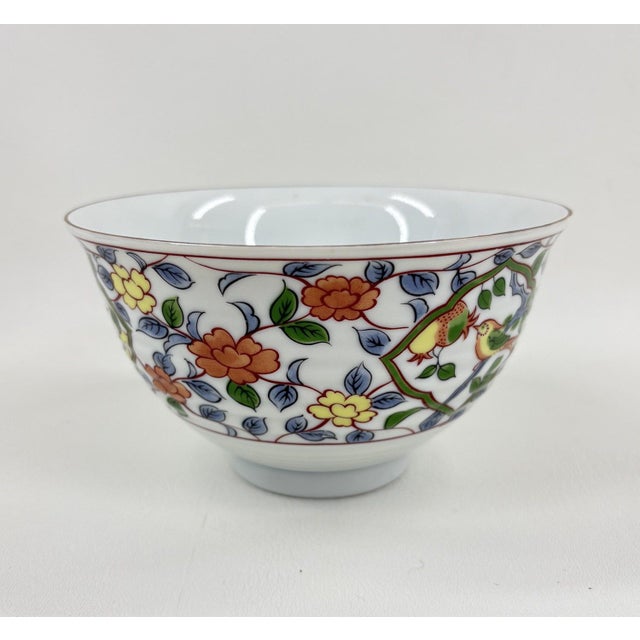 Japanese Late 20th Century Hand-Painted Ryuho Sanyo Toki Japanese Porcelain Bowl For Sale - Image 3 of 8