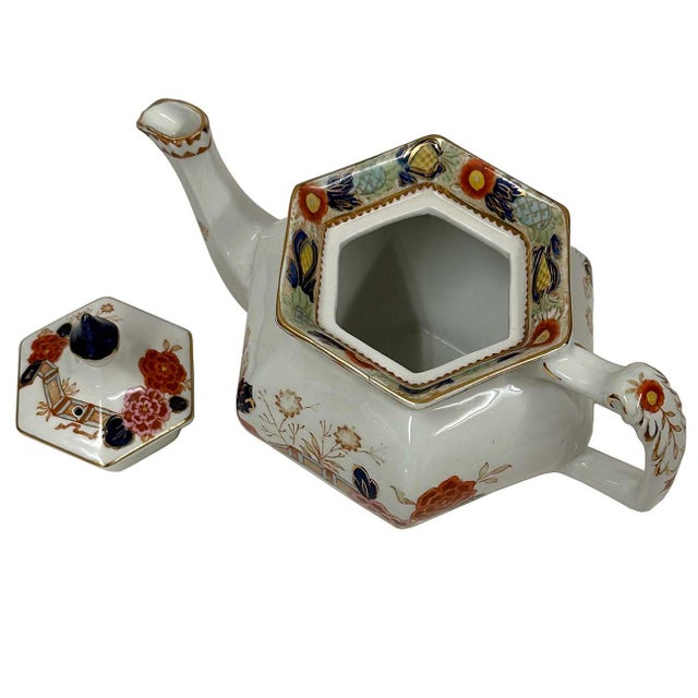 Eggshell Antique Woods Ware Wincanton Hand Painted Porcelain Teapot For Sale - Image 8 of 10